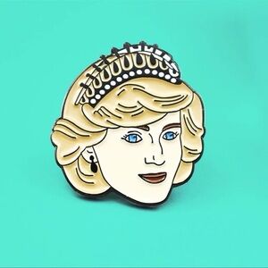 Princess Diana Brooch fashion Button Art Princess Diana Spencer Enamel P